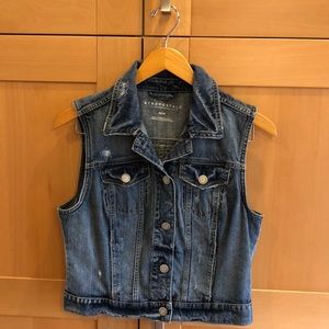 Aeropostale Distressed Denim Vest